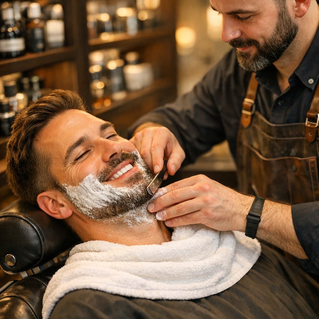 Hot towel shave service